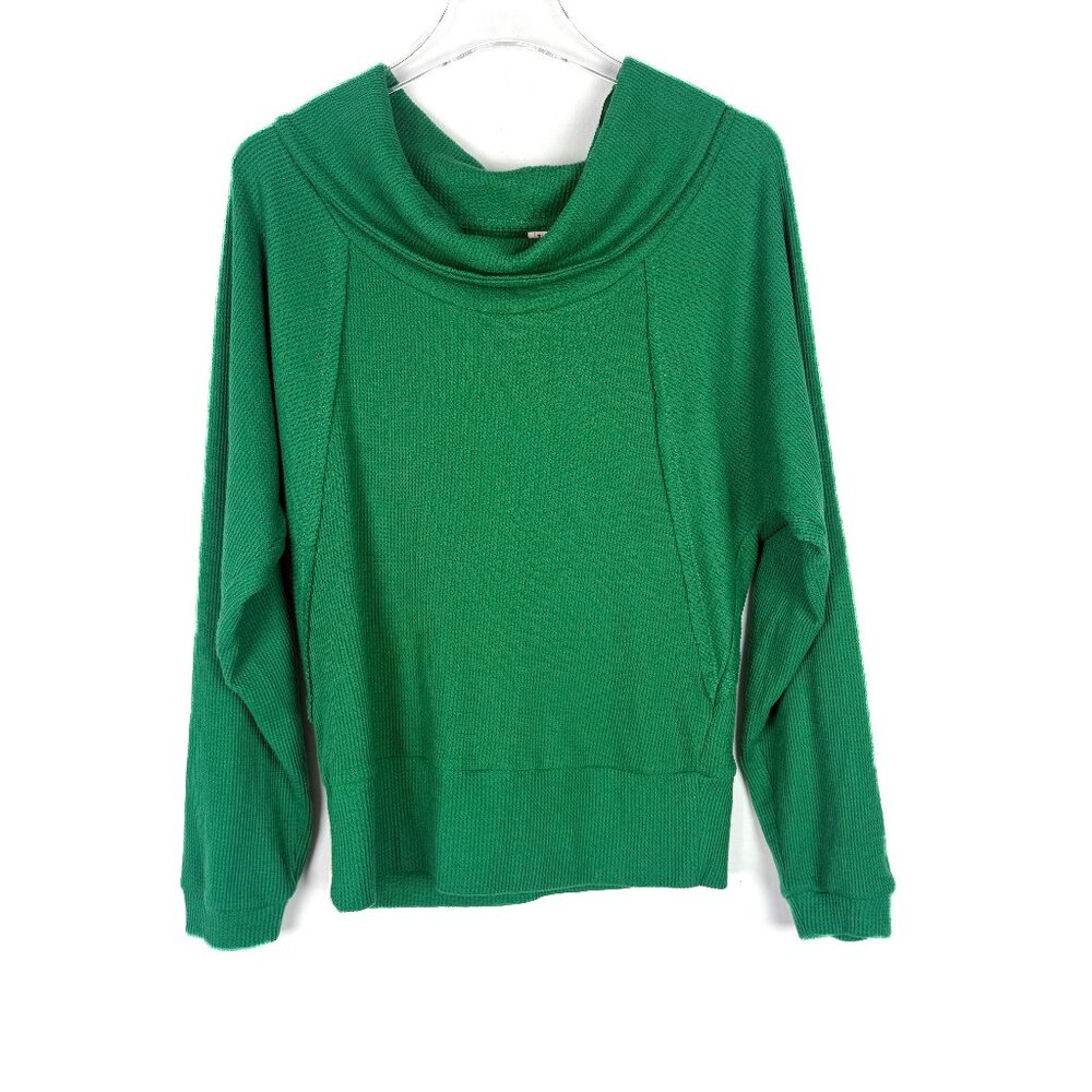 Anthropologie Pilcro Angie Mock Neck Waffle Top Green Size Small S EUC - Picture 2 of 11